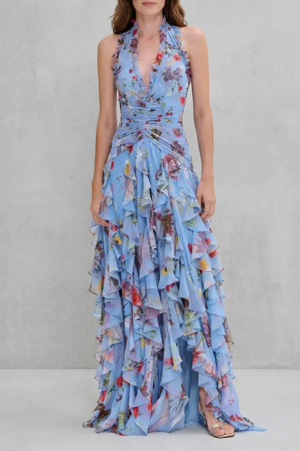 Delilah | Elegant Sleeveless Halter Maxi Dress