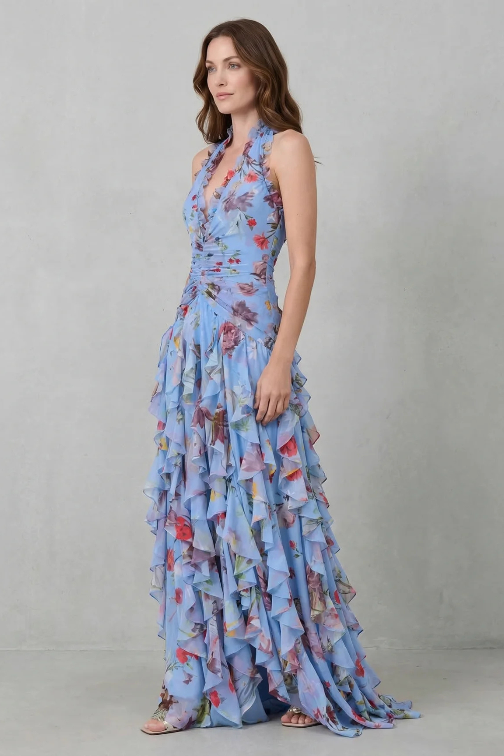 Delilah | Elegant Sleeveless Halter Maxi Dress