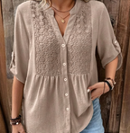 Marnie | Elegant Wide Sleeve V-Neck Blouse