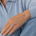 Helena | Blue Clover Finger Chain Bracelet