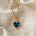 Daisy | Blue Heart Pendant Necklace