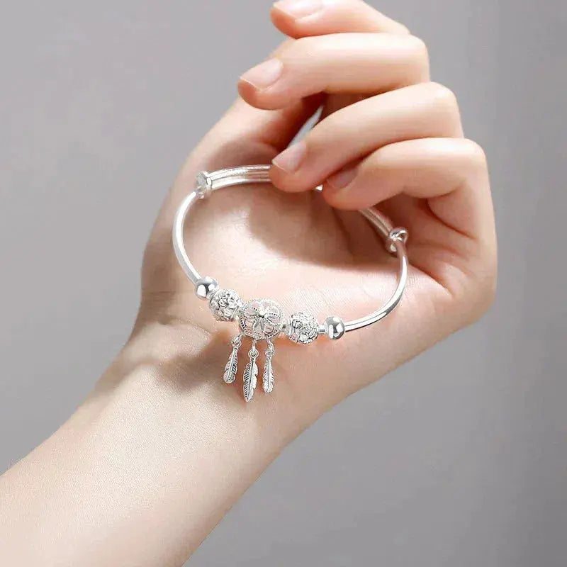 Rigid Dreamcatcher Bracelet in Silver