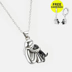 Hug Pendant Necklace with Earrings Gift