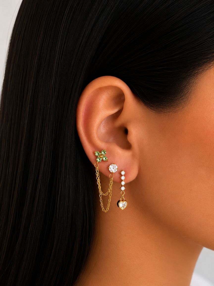 Naxos Green Earrings Set