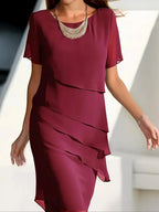 Claire | Elegant Flowy Short Sleeve Dress