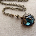 Beautiful Vintage Dragonfly Necklace with Earrings Gift