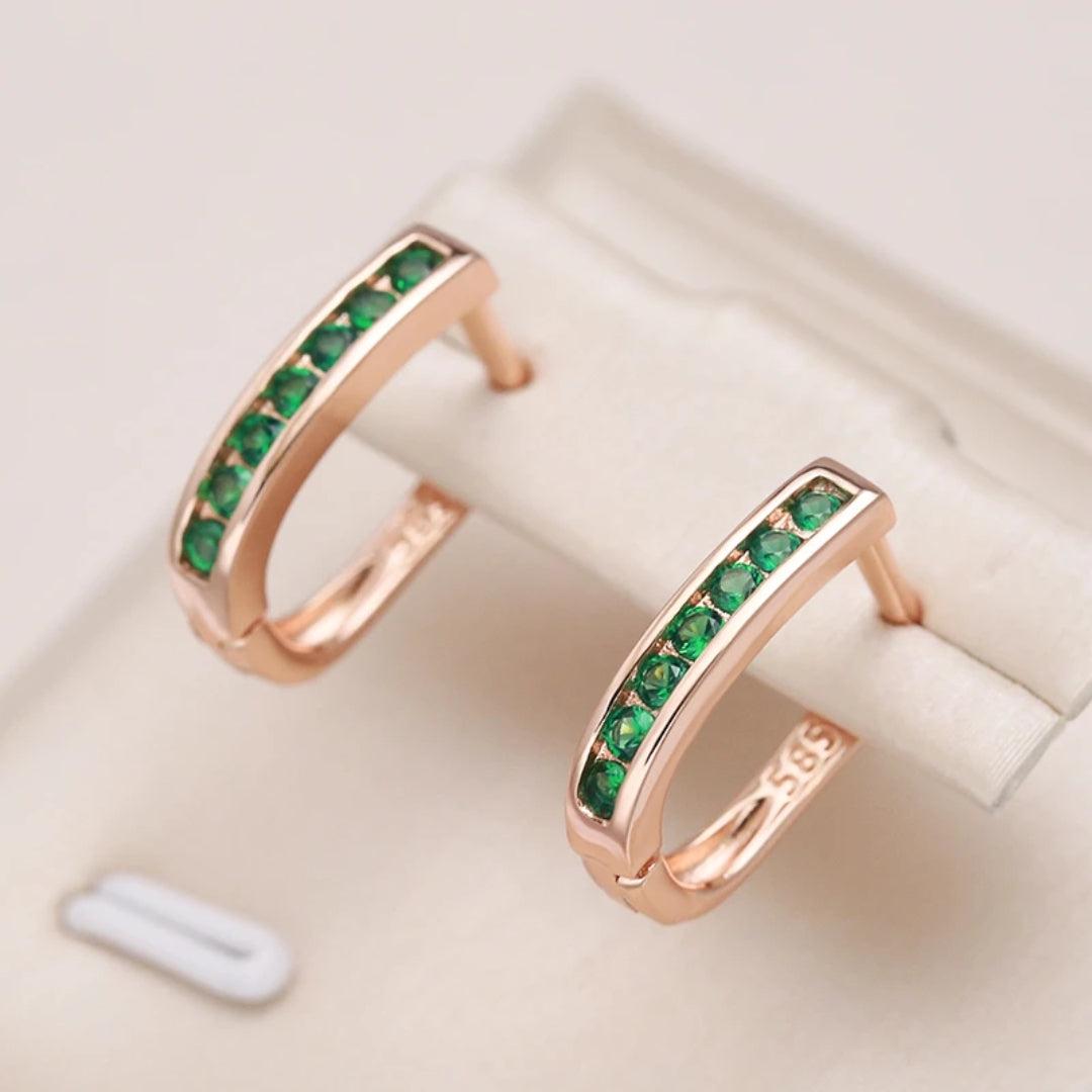 Camille | Emerald Gold Earrings
