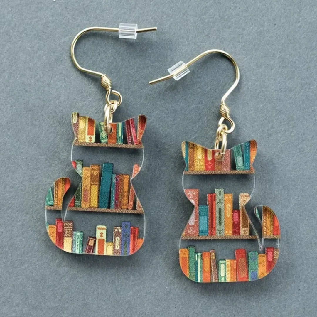 Vintage Colourful Cat Earrings