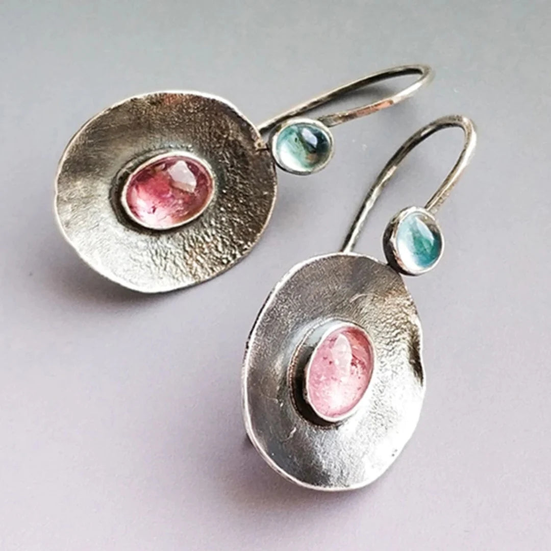 Two-Tone Vintage Silver Earrings