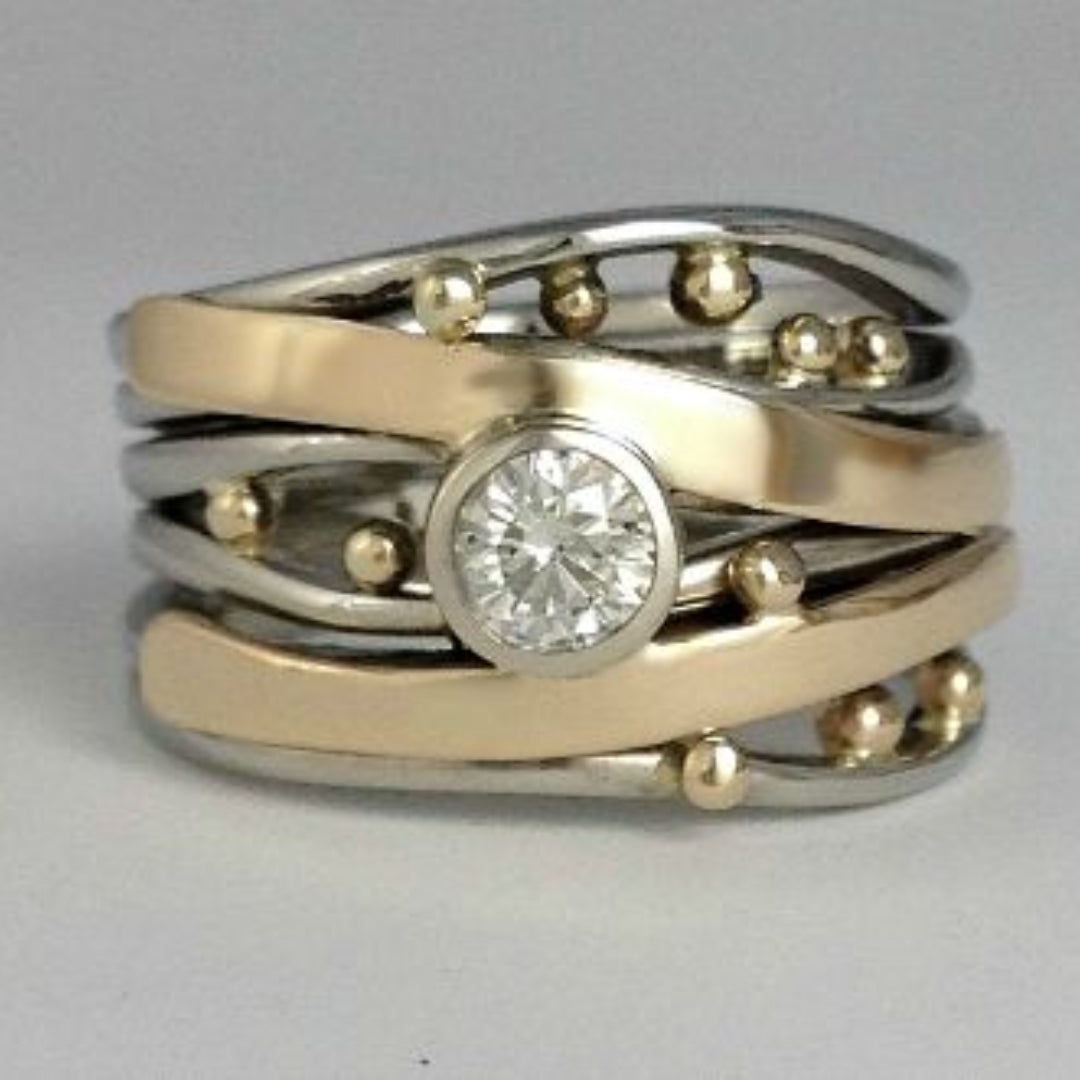 Talitha | Two-Tone Gold Inlay Ring