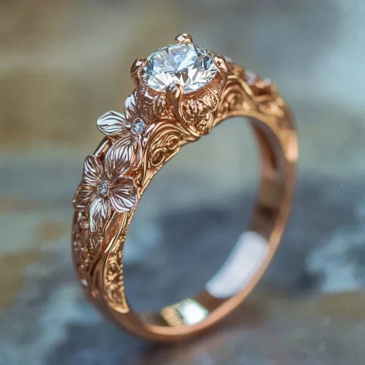 Crystal Blossom Ring | Golden Bloom