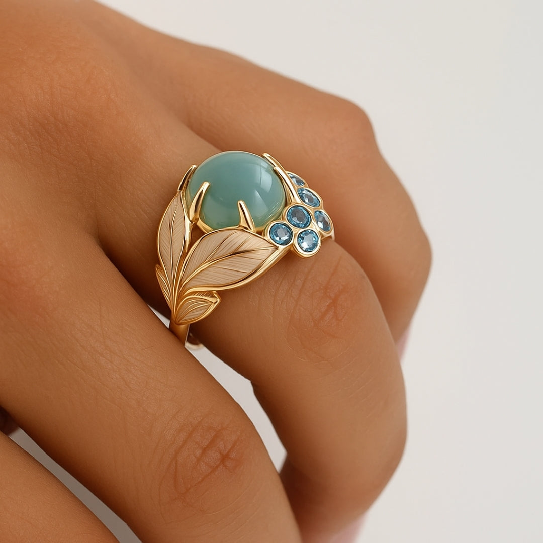 Olive | Green Leaf Ring