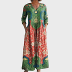 Bridget | Long Dress with Vintage Floral Print