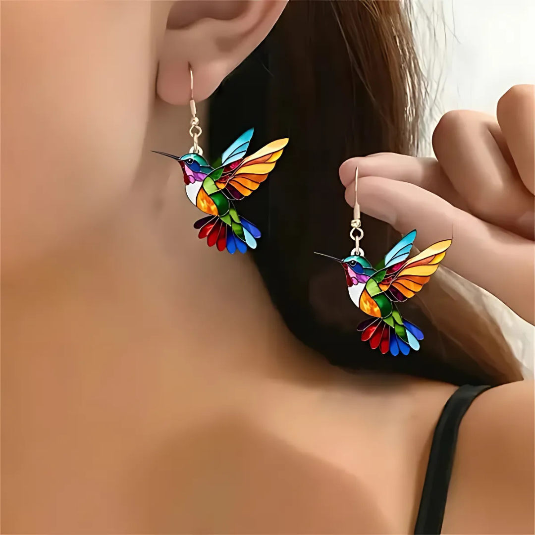 Beautiful Hummingbird Necklace with Earrings Gift