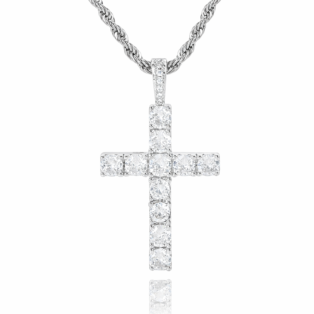 Cross Necklace | White Gold