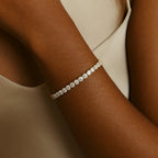 Golden Tennis Bracelet with Moissanite