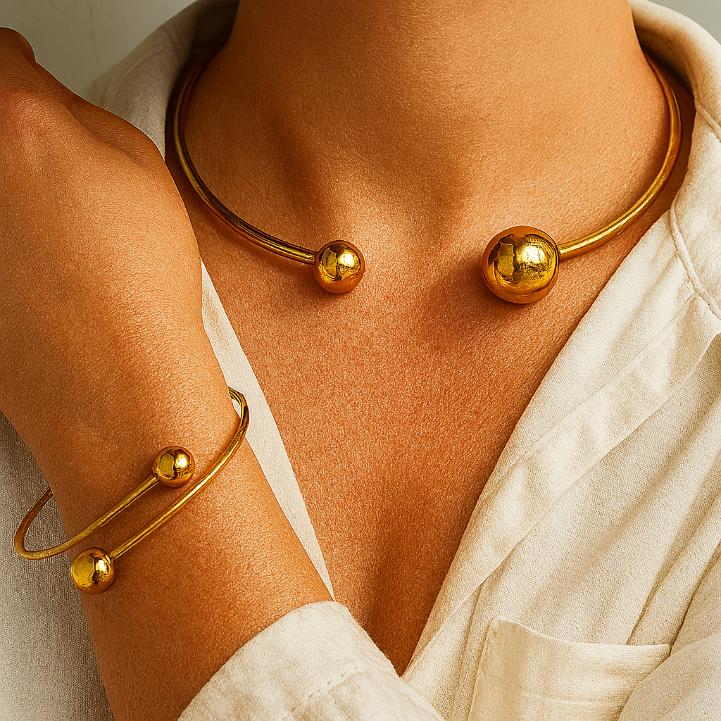 Héloïse | Gold Necklace and Bracelet Set