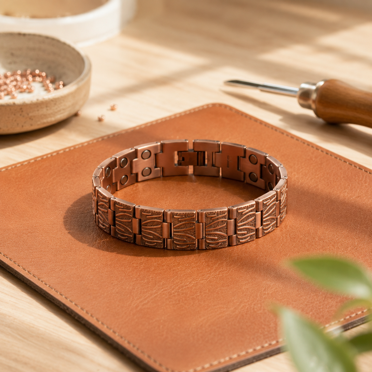 Patricia's Brogue Men's Copper Bracelet