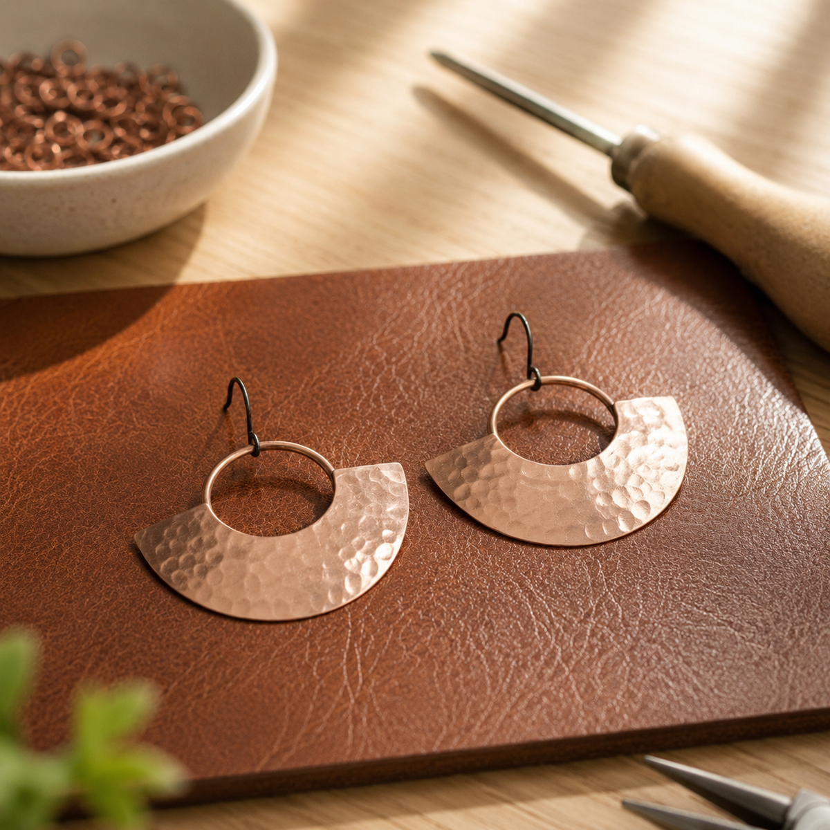 Iris | Copper Drop Earrings