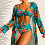 Aileen | Elegant Tropical Marie 3-Piece Bikini