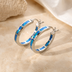 Capucine | Blue Fire Opal Circle Earrings
