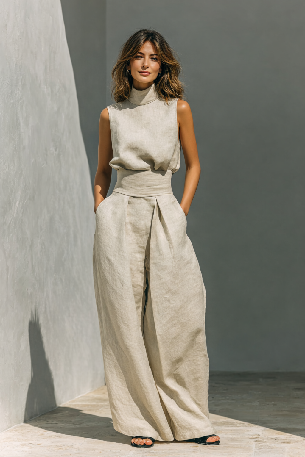 Elsie | Stylish Sleeveless and Wide Leg Trouser Set