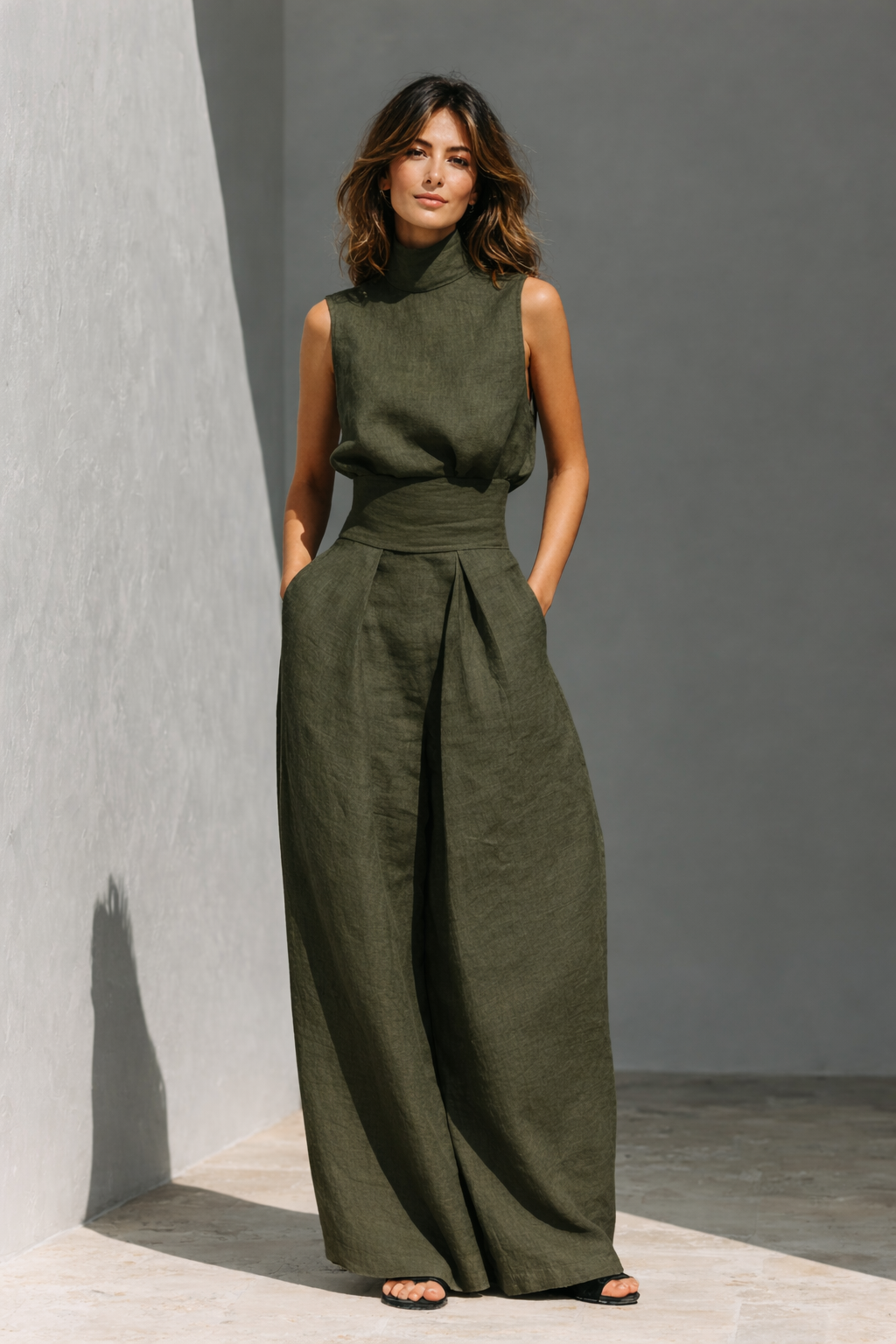 Elsie | Stylish Sleeveless and Wide Leg Trouser Set