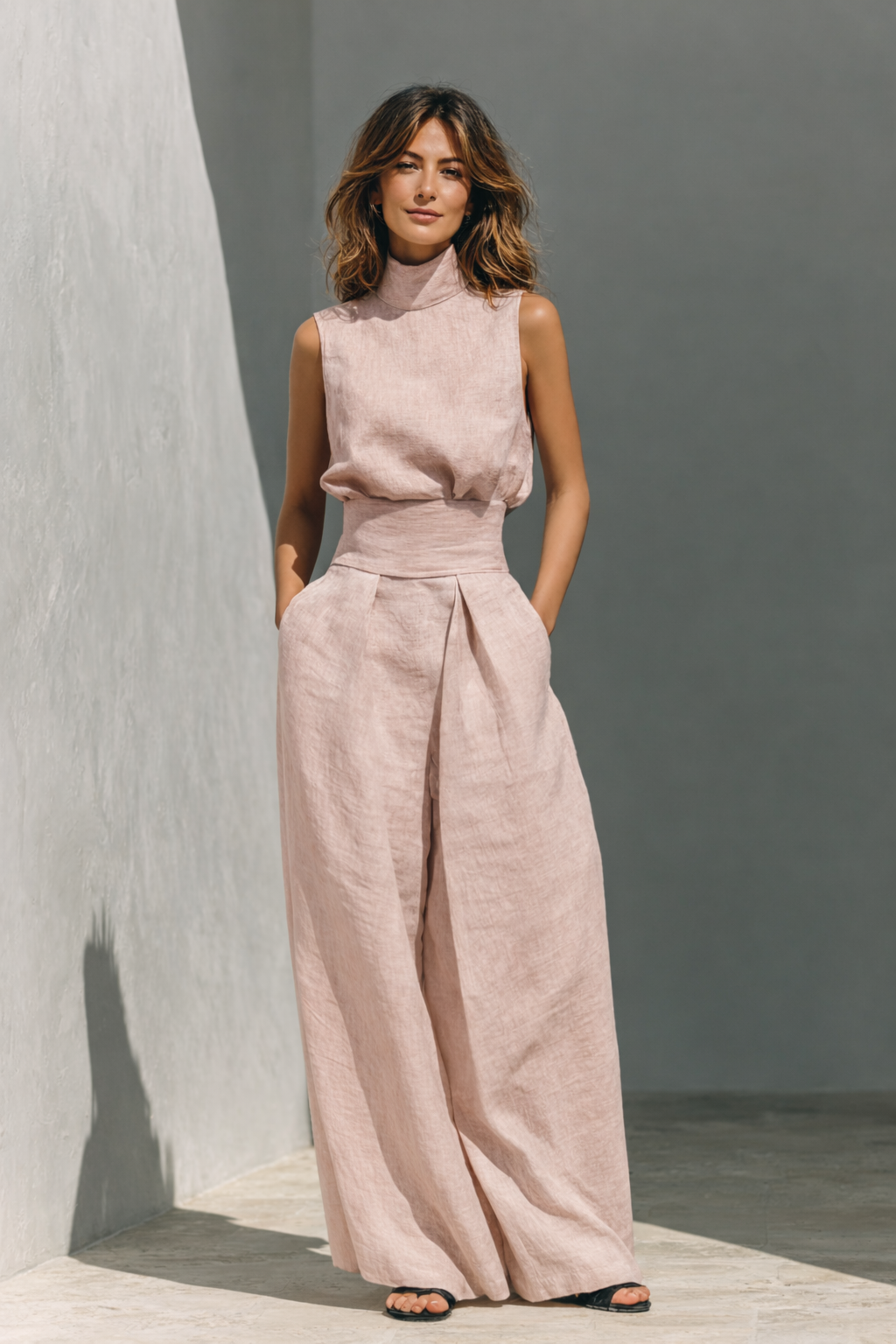 Elsie | Stylish Sleeveless and Wide Leg Trouser Set