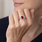 Clara | Ruby Halo Ring