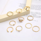 Josephine | Bohemian Silver Gold Ring Set