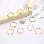 Violet | Bohemian Silver And Gold Ring Set