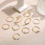 Violet | Bohemian Silver And Gold Ring Set