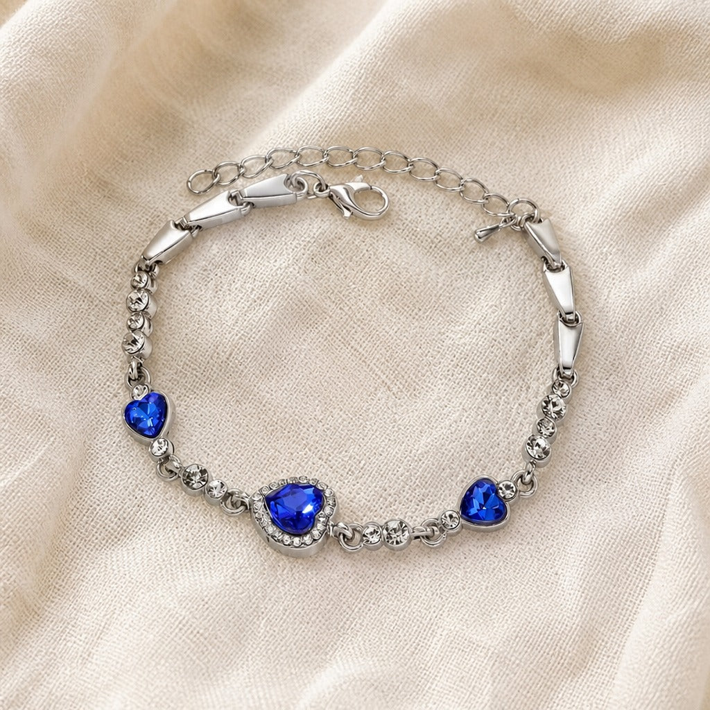 Beatrice | Crystal Heart Link Bracelet
