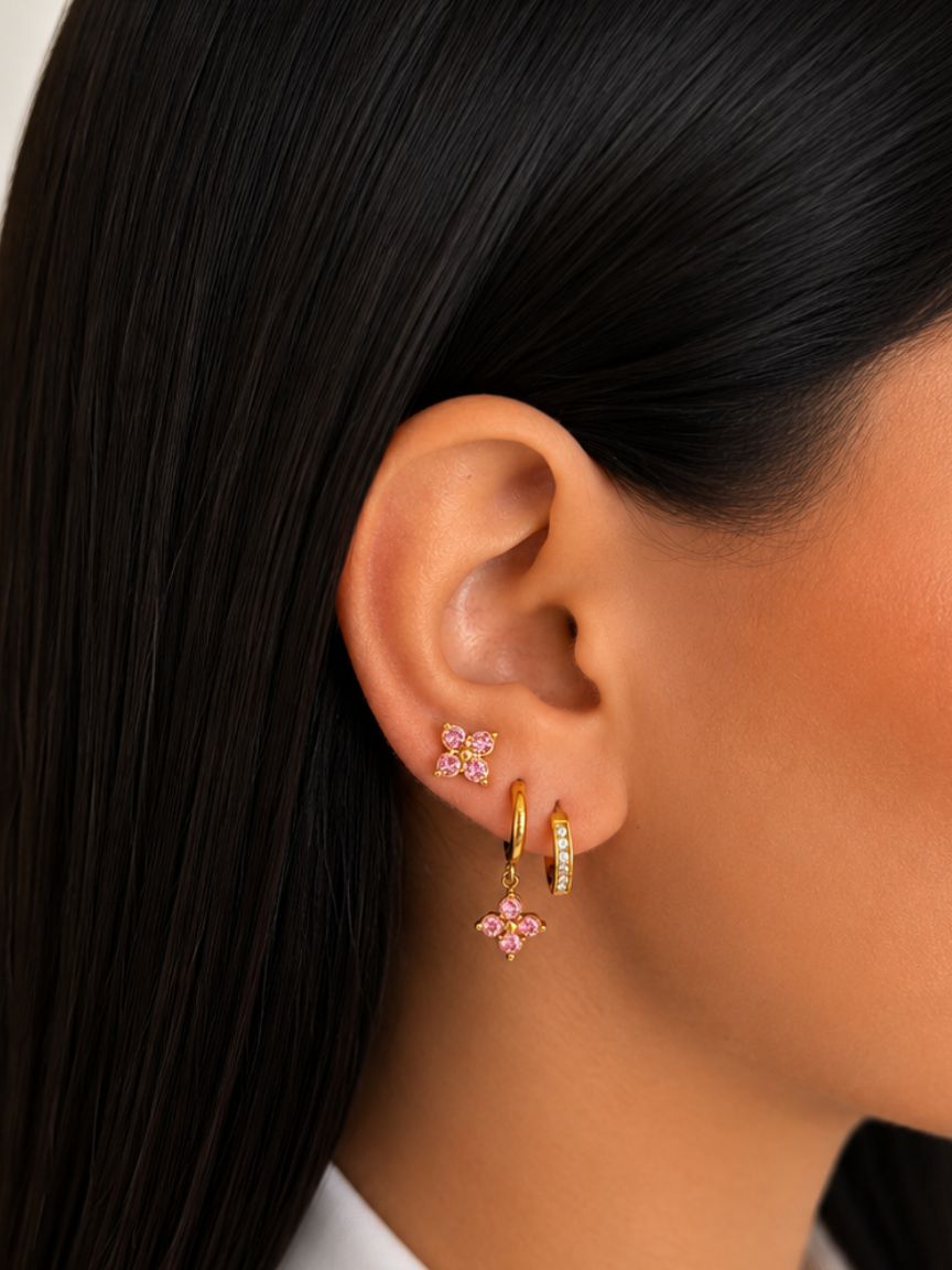 Kos Pink Earrings Set