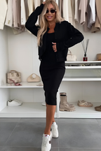 Georgia | Elegant Midi Dress with Cardigan Set