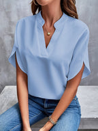Savannah | Elegant Draped V-Neck Blouse