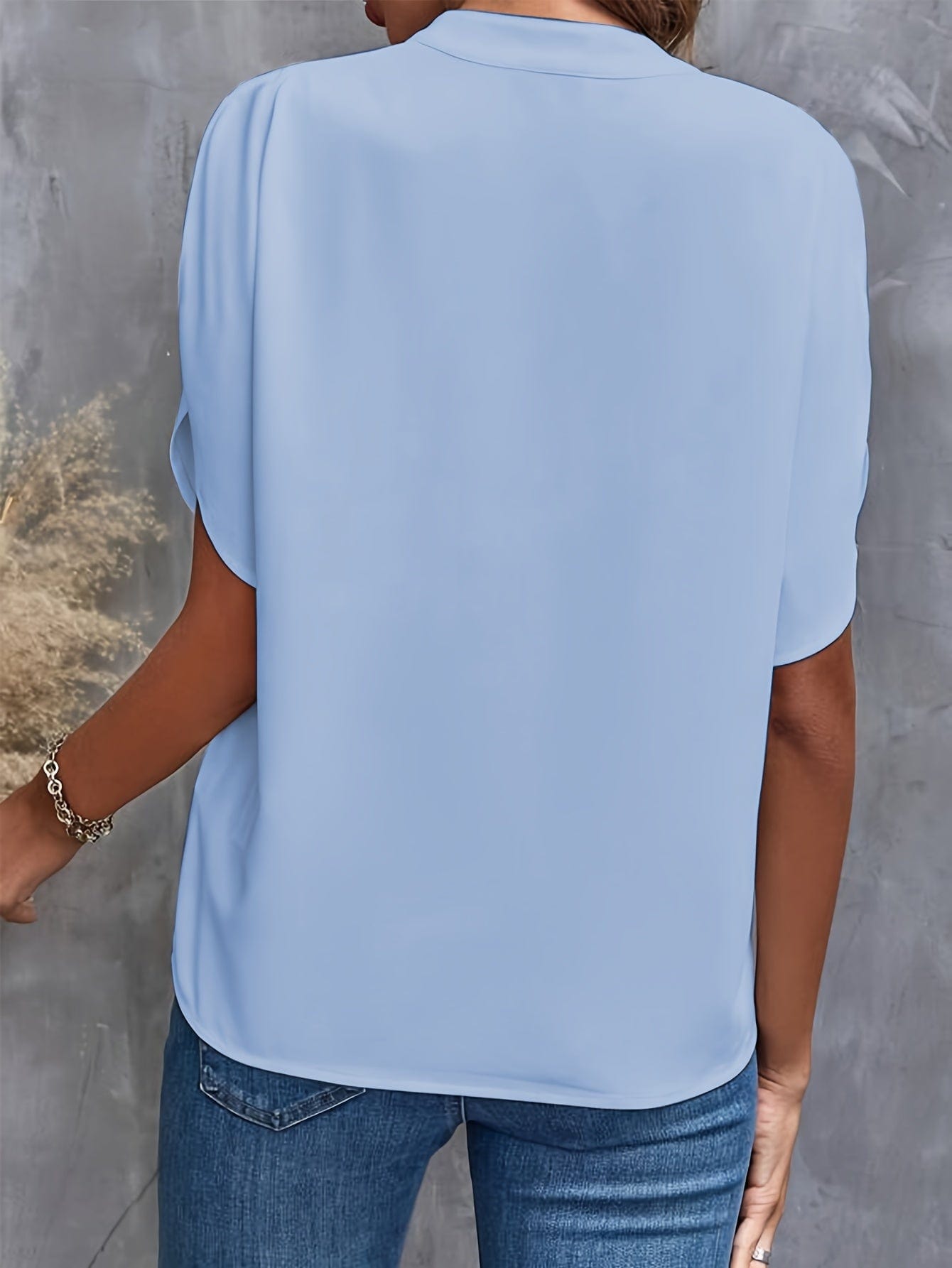 Savannah | Elegant Draped V-Neck Blouse
