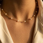 Perle | Gold Pearl Station Necklace