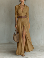 Hallie | Stylish Long Sleeve Collared Dress