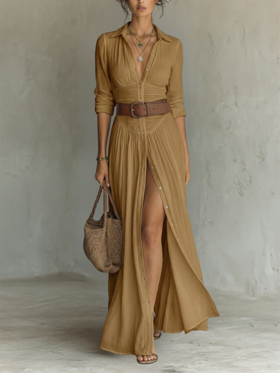 Hallie | Stylish Long Sleeve Collared Dress