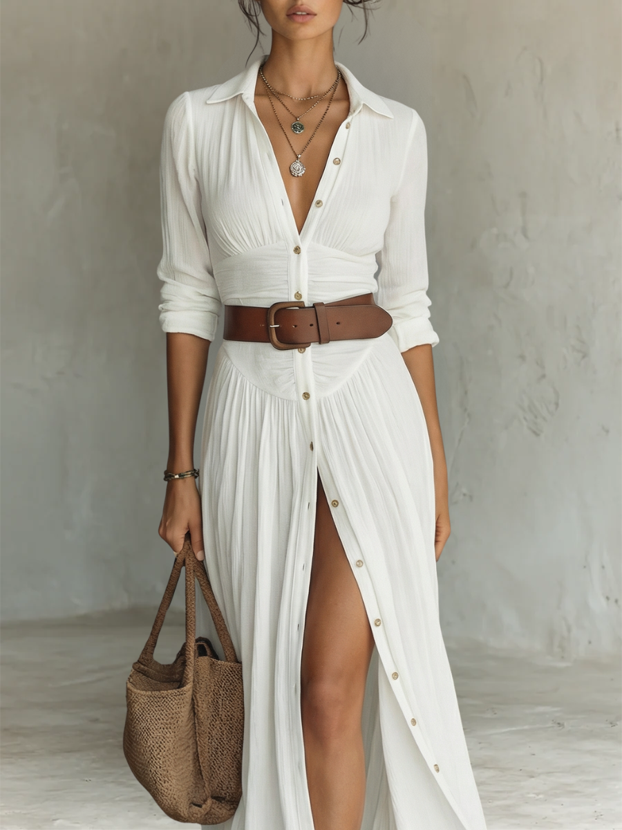 Hallie | Stylish Long Sleeve Collared Dress