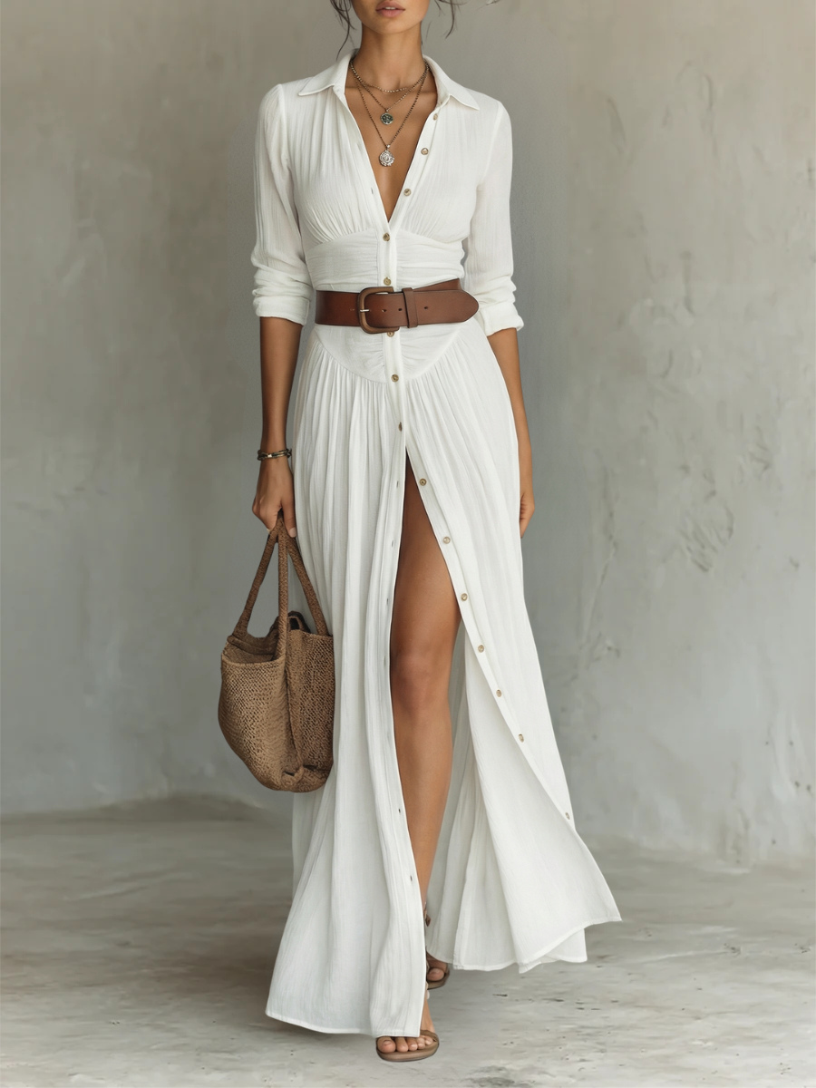 Hallie | Stylish Long Sleeve Collared Dress