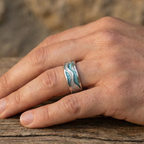 Orla | Turquoise Silvered Waves Ring