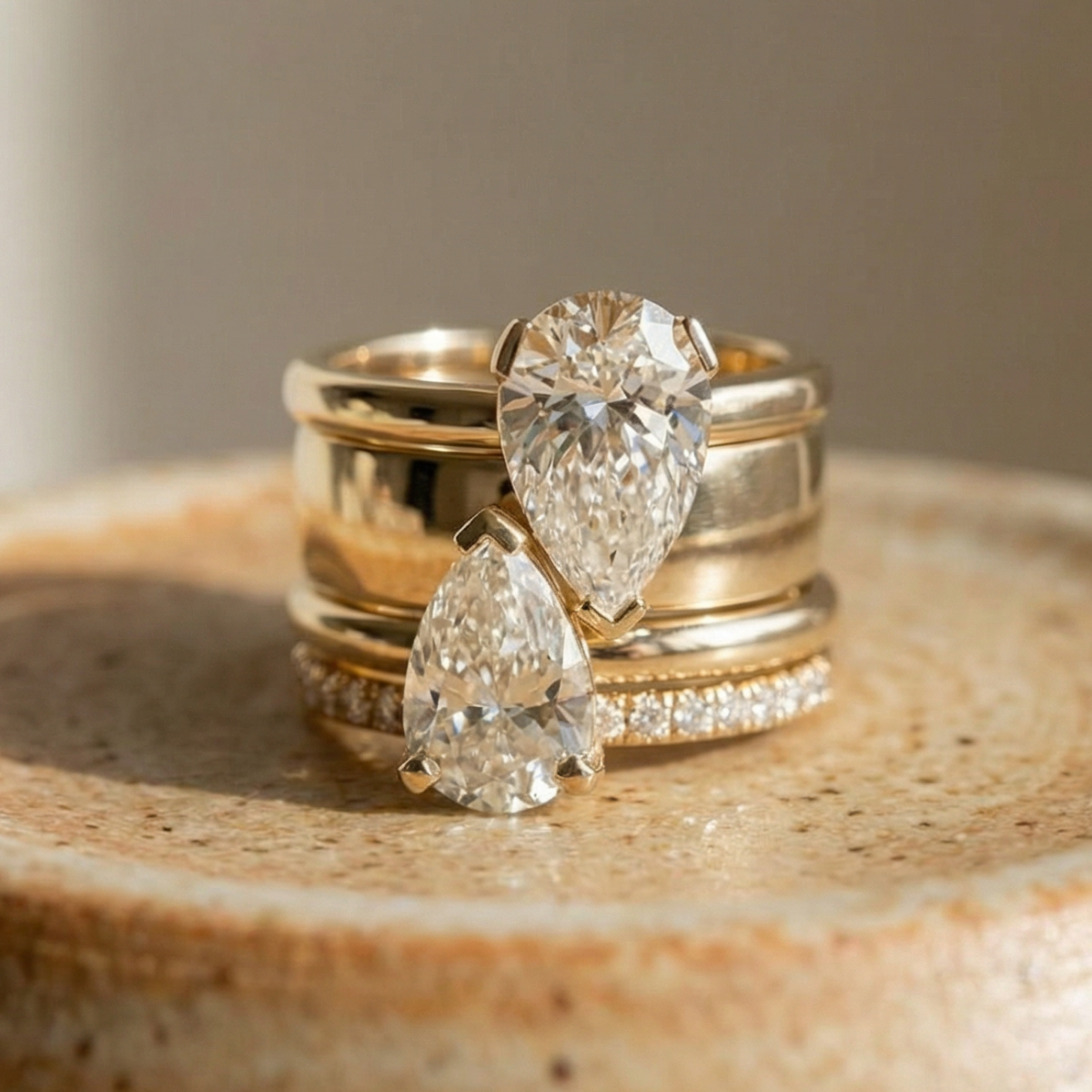 Talia | Vintage Double Zirconia Drop Ring