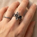 Cerys | Vintage Flower Silver Layer Ring