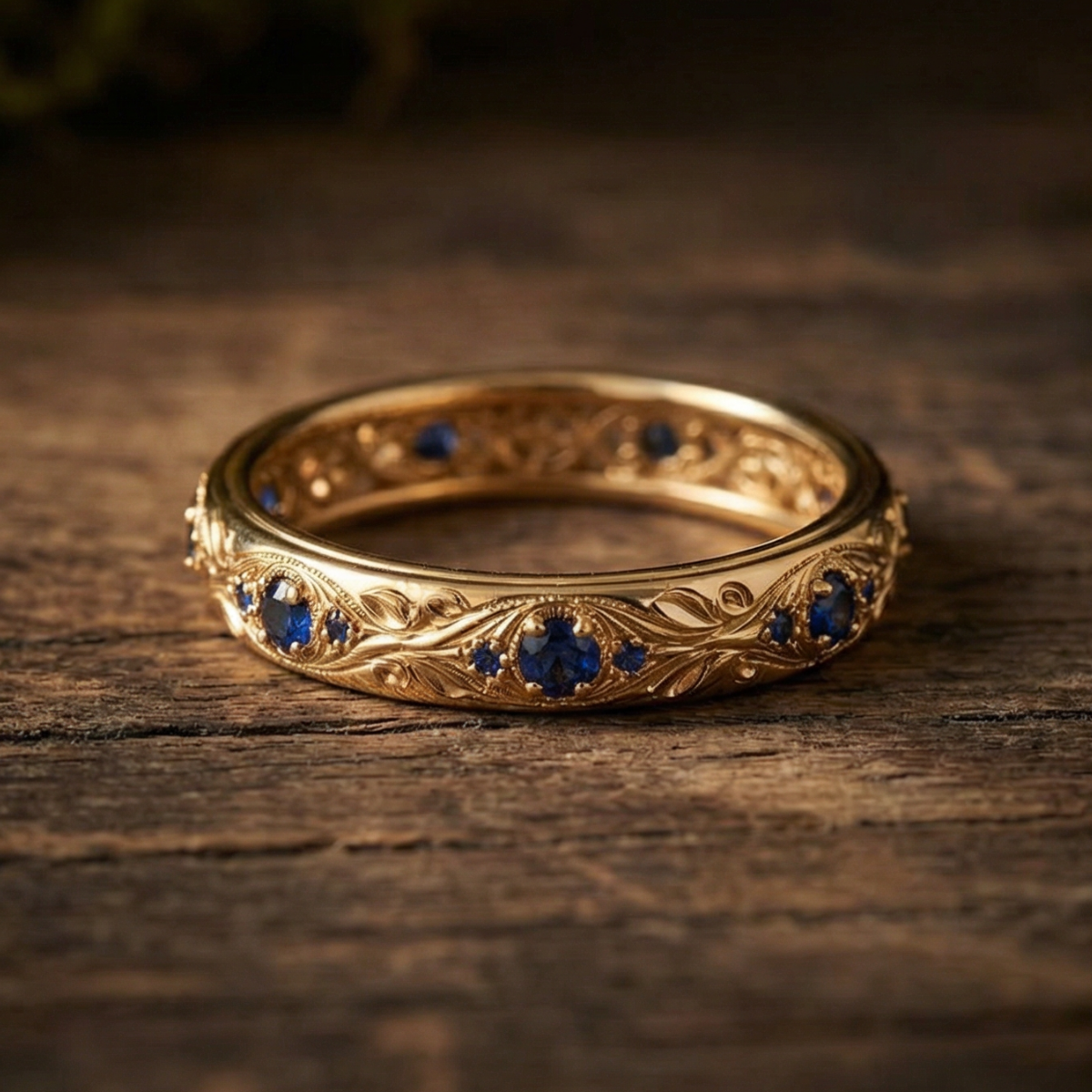 Marlowe | Exotic Fine Blue Zirconia Leaf Ring