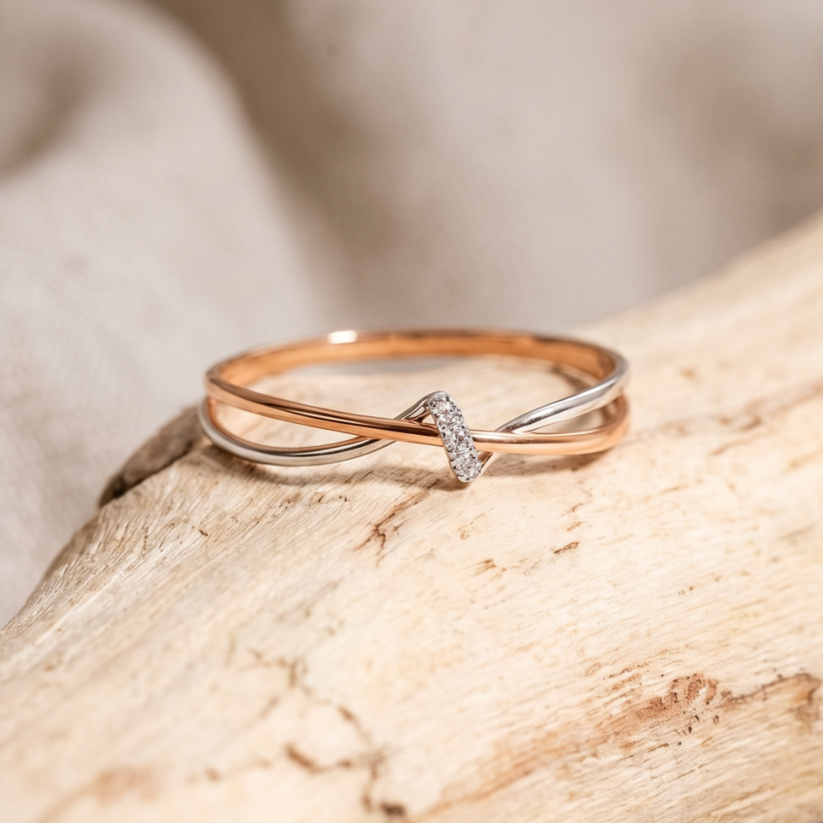 Zadie | Vintage Golden & Silver Twist Ring