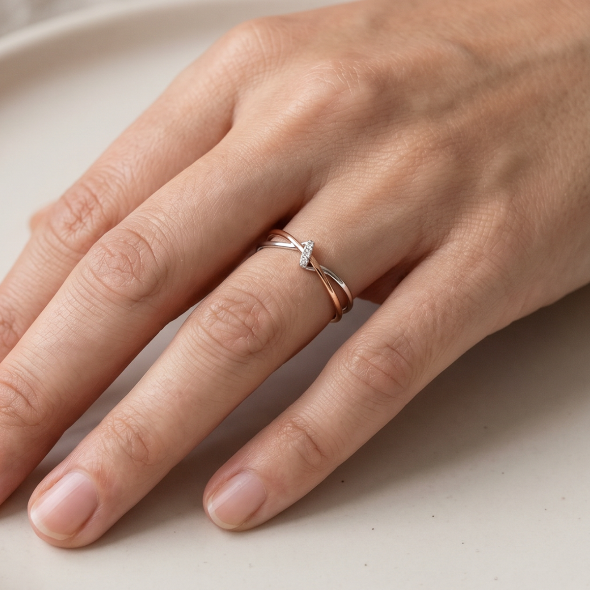 Zadie | Vintage Golden & Silver Twist Ring