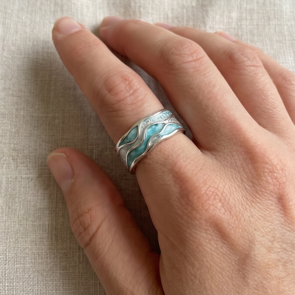 Effie | Turquoise Seasilver Ripple Ring