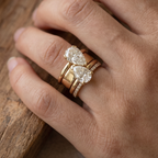 Freya | Vintage Double Zirconia Drop Ring